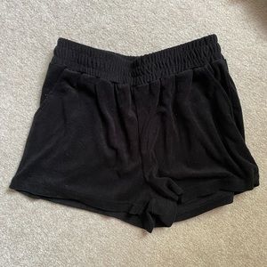 Black Terry Cloth Shorts